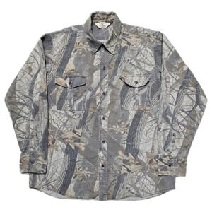 Vintage Hardwood Camo RedHead Chamois Flannel Shirt XL Men Long Sleeve Button‎